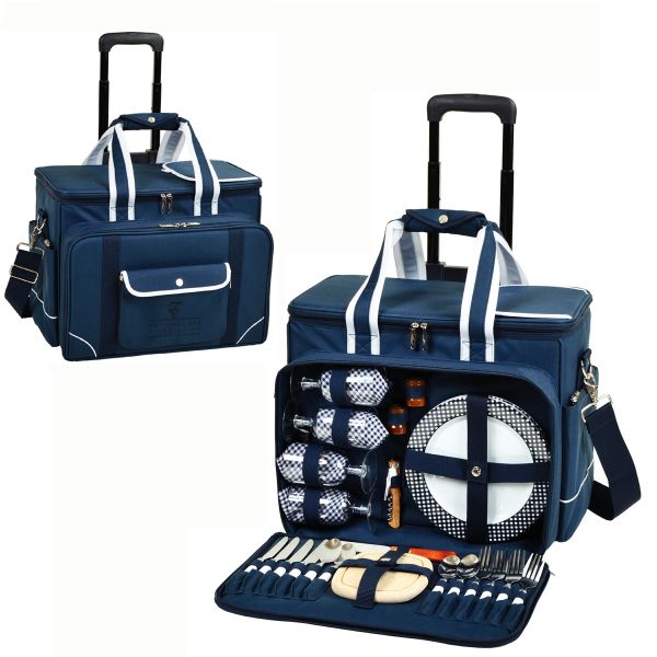 Picnic Set for 4 with Cooler on Wheels  w/Your Logo